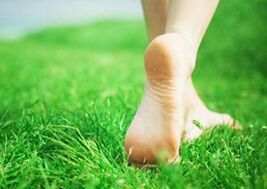 Barefoot over the grass